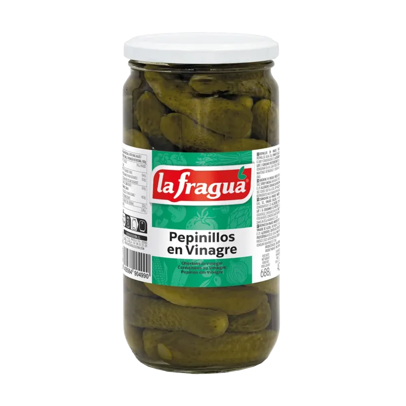 Pepinillos en Vinagre 80-120 Extra Tarro-720 · 12 unidades · La Fragua