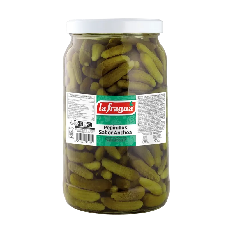 Pepinillos Sabor Anchoa 150/300 I Tarro 1/2 Galón (2 kg) · 6 unidades · La Fragua