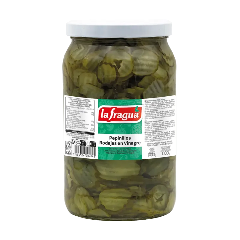 Pepinillos Rodajas en Vinagre I Tarro 1/2 Galón (2 kg) · 6 unidades · La Fragua