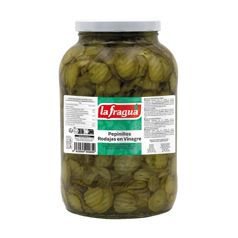 Pepinillos Rodajas en Vinagre I Tarro Galón (5 kg) · 3 unidades · La Fragua