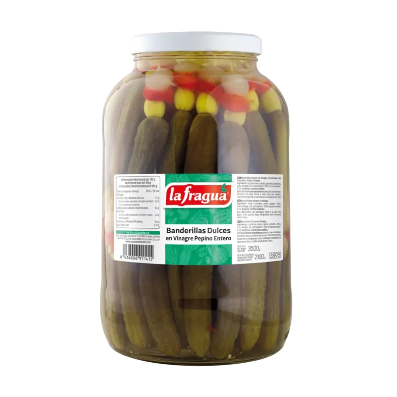 Banderillas en Vinagre Pepino Entero I Tarro Galón (5 kg) · 3 unidades · La Fragua