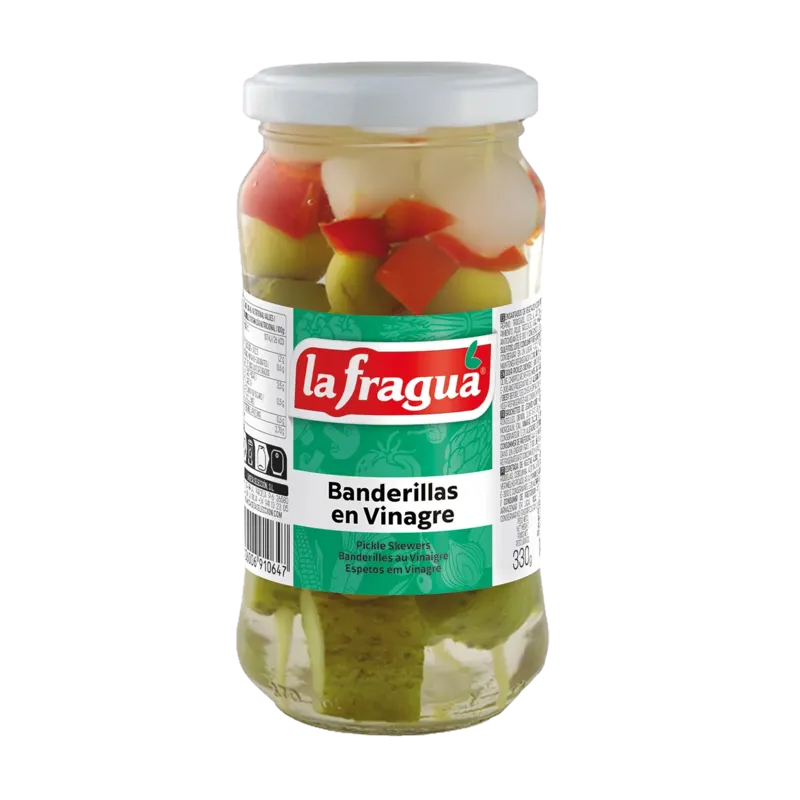 Banderillas en Vinagre Pepino Partido I Tarro-370 · 24 unidades · La Fragua