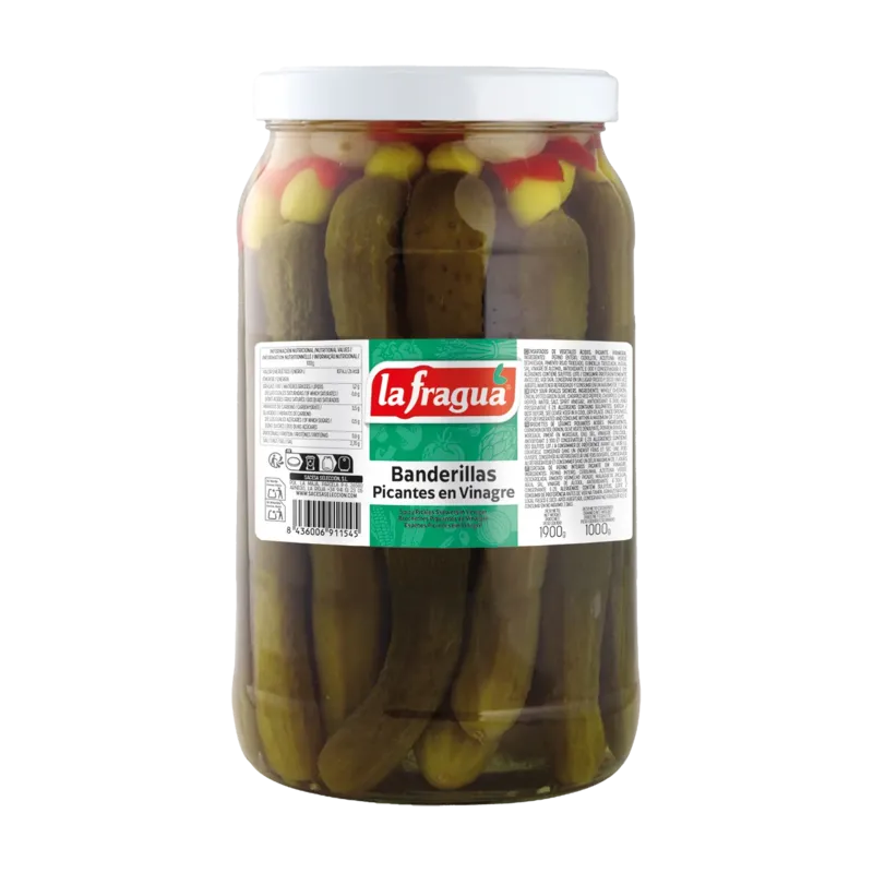 Banderillas Picantes Pepino Entero I Tarro 1/2 Galón (2 kg) · 6 unidades · La Fragua