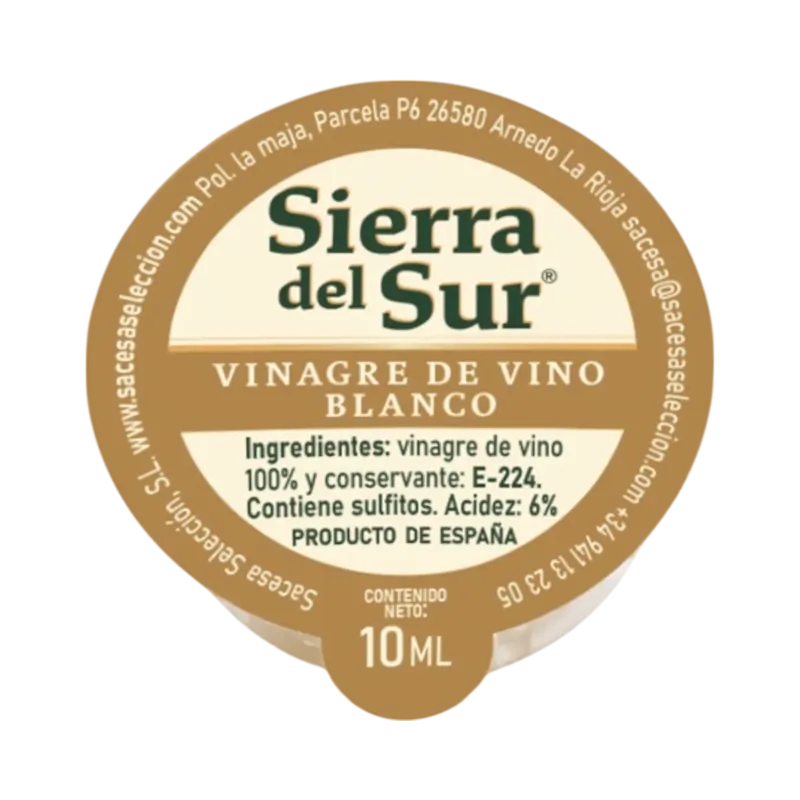 Vinagre de Vino Blanco Monodosis 10 ml Acidez: 6 % · 340 unidades · La Fragua