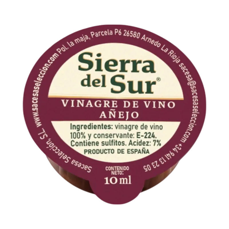 Vinagre de Vino Añejo Monodosis 10 ml Acidez: 7 % · 340 unidades · La Fragua