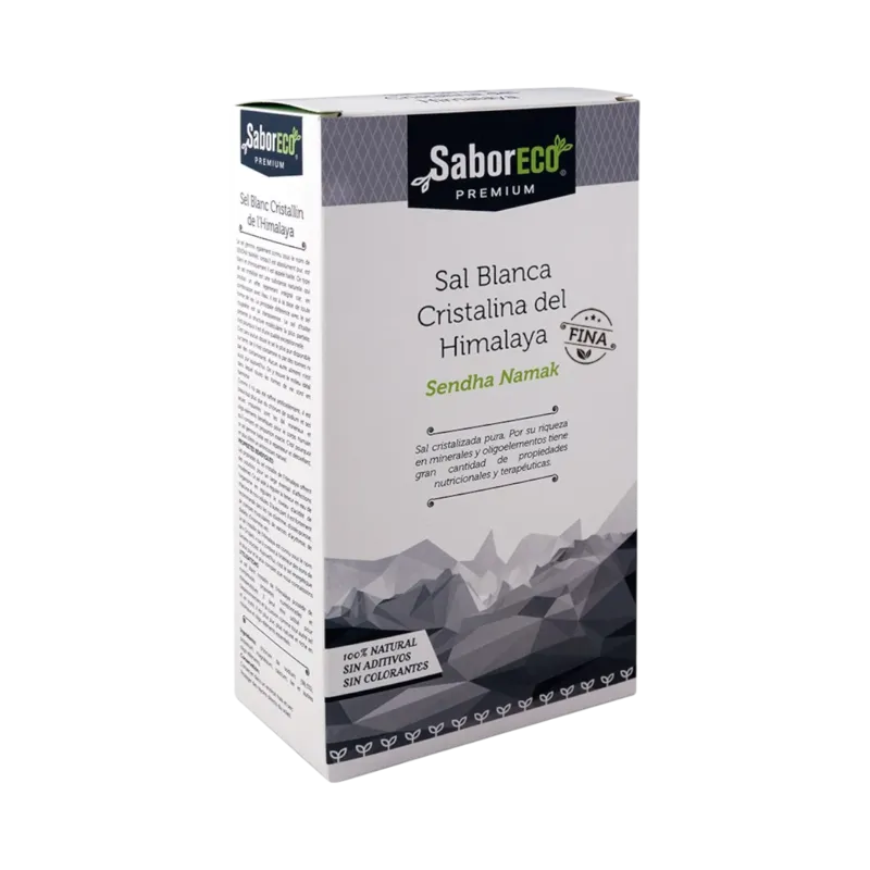 Sal Gema Blanca Fina del Himalaya Caja 1 kg (Sendha Namak) · 6 unidades · La Fragua