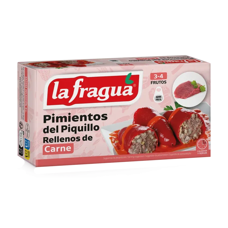 Pimientos Rellenos de Carne Lata 1/4 kg Fiesta Alto - F.A. · 24 unidades · La Fragua