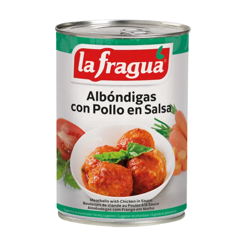 Albóndigas de Pollo en Salsa Lata 1/2 kg F.A. - Apilable · 12 unidades · La Fragua