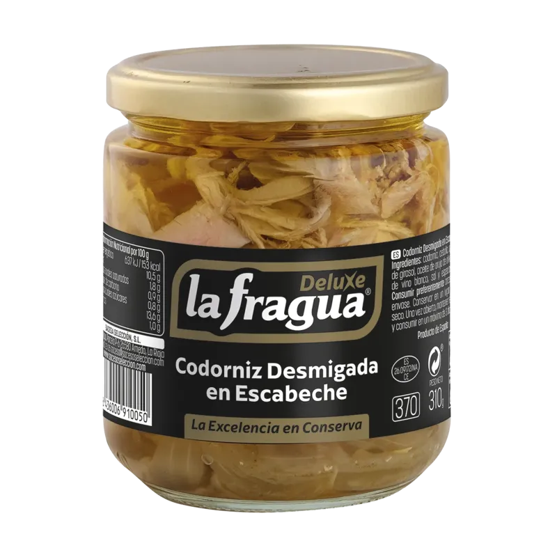Codorniz Desmigada en Escabeche Tarro-370 · 12 unidades · La Fragua