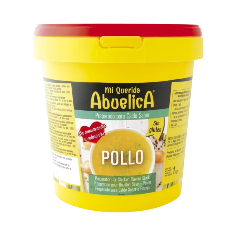 Preparado para Caldo Sabor Pollo Bote 1 kg (Sin Alérgenos ni Gluten) · 6 unidades · La Fragua