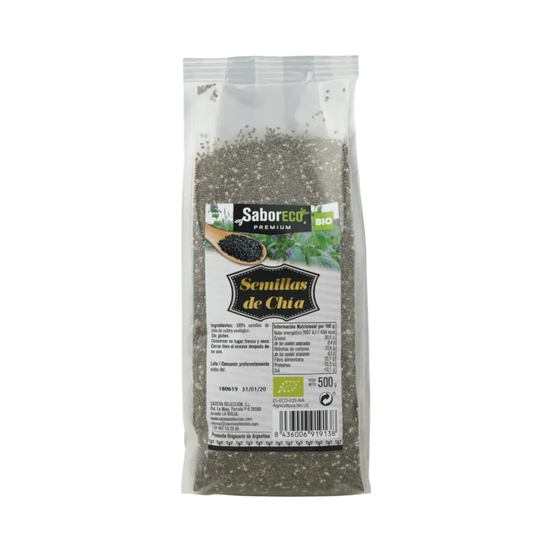 Semillas de Chía BIO Bolsa 500 g (Salvia hispanica) · 8 unidades · La Fragua