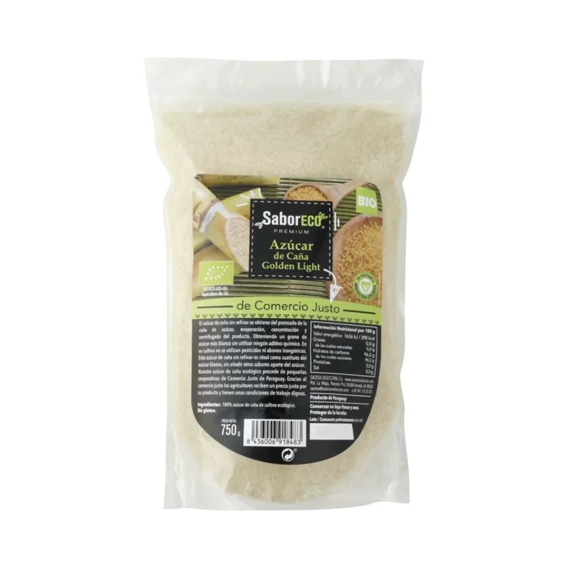 Azúcar de Caña Golden Light BIO Bolsa Doypack 750 g · 12 unidades · La Fragua