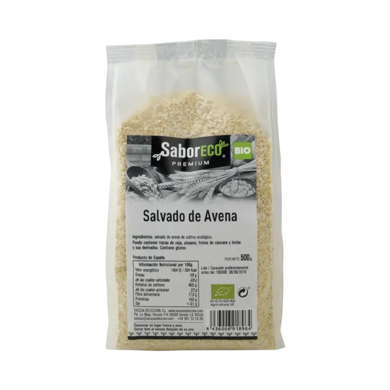 Salvado de Avena BIO Bolsa 500 g · 12 unidades · La Fragua