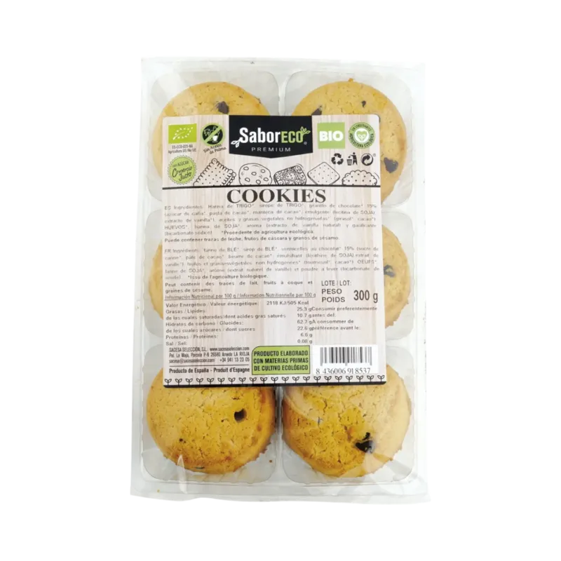 Cookies BIO Bandeja 300 g · 12 unidades · La Fragua