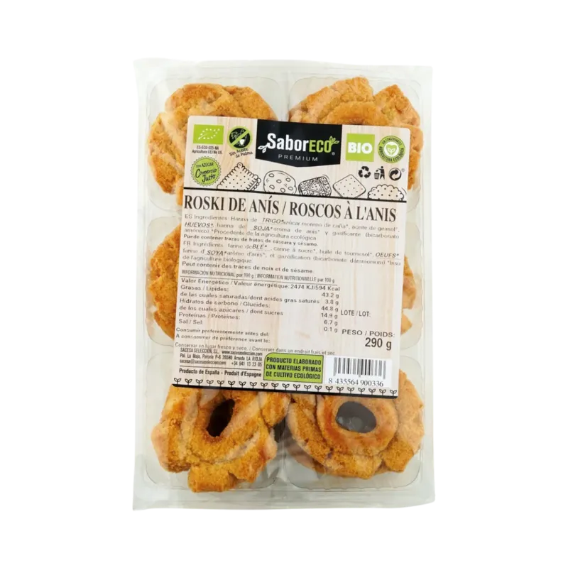 Rosquillas de Anís BIO Bandeja 290 g · 12 unidades · La Fragua