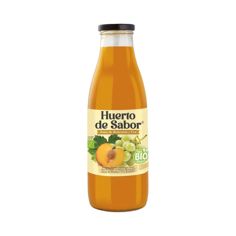 Zumo de Melocotón y Uva BIO Botella 750 ml · 12 unidades · La Fragua