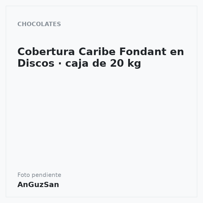 Cobertura Caribe Fondant en Discos · caja de 20 kg · 20 unidades · Master Martini
