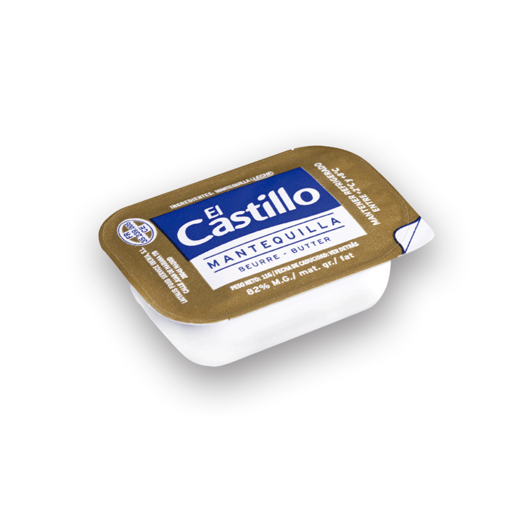Mantequilla Micro Tarrina 11 g El Castillo Caja 100 UD · 100 unidades