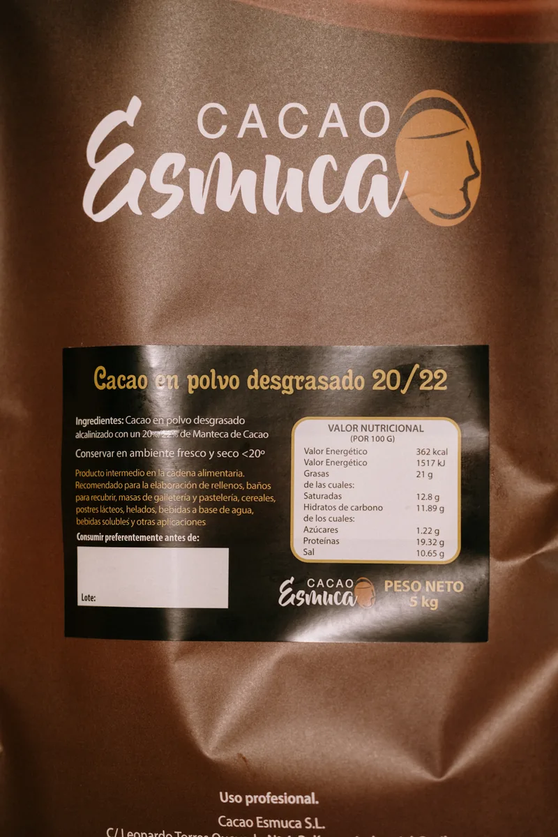 Cacao en Polvo 20/22 Esmuca Seda · bolsa de 5 kg · 5 unidades