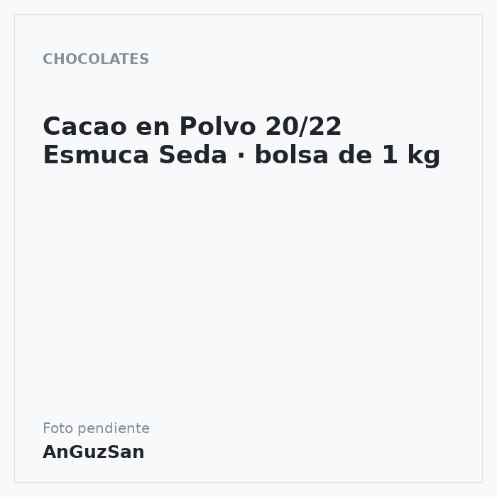 Cacao en Polvo 20/22 Esmuca Seda · bolsa de 1 kg