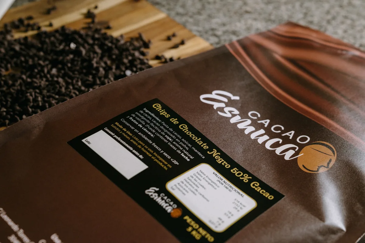 Chips de Chocolate Negro 50 % Esmuca Forja · bolsa de 5 kg · 5 unidades