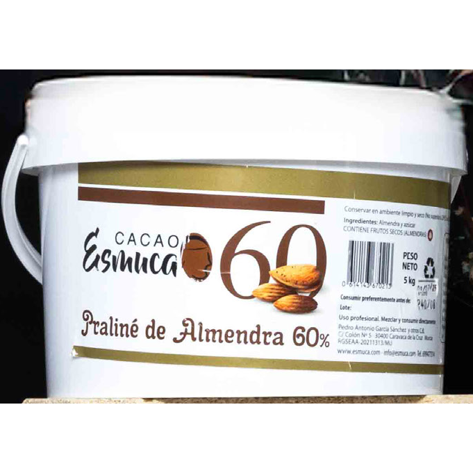 Praliné de Almendra 60 % Esmuca · cubo de 5 kg · 5 unidades