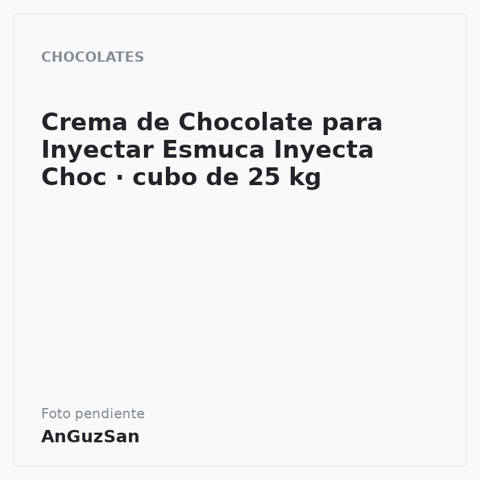 Crema de Chocolate para Inyectar Esmuca Inyecta Choc · cubo de 25 kg · 25 unidades