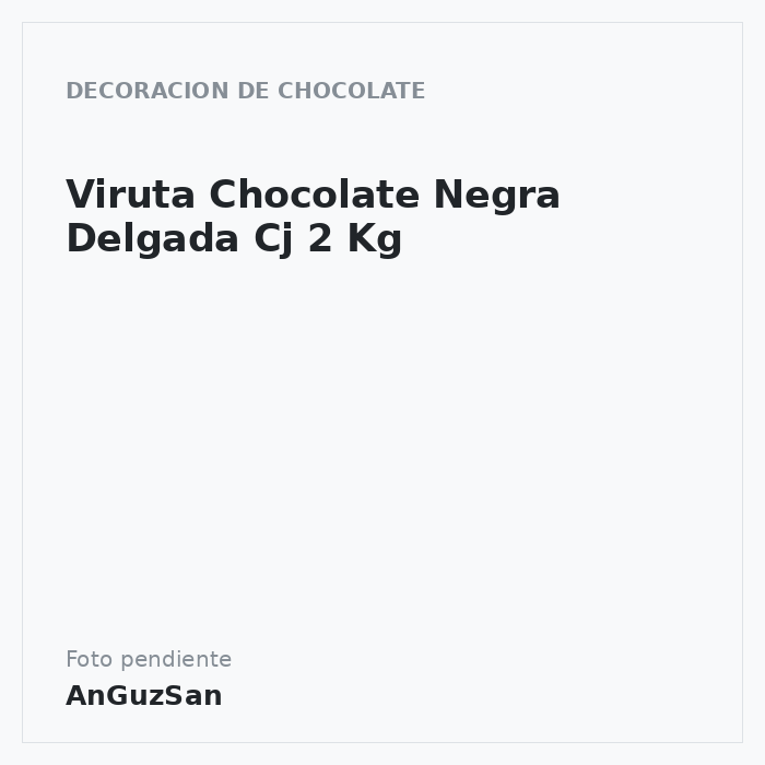 Viruta Chocolate Negra Delgada Cj 2 Kg · Contorni
