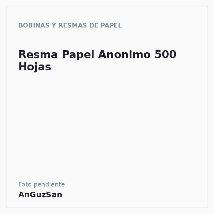 Resma Papel Anonimo 500 Hojas · Vifra