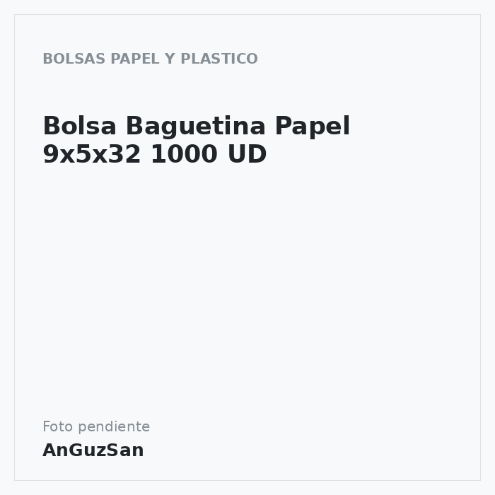 Bolsa Baguetina  Papel 9x5x32 1000 UD · Aceman