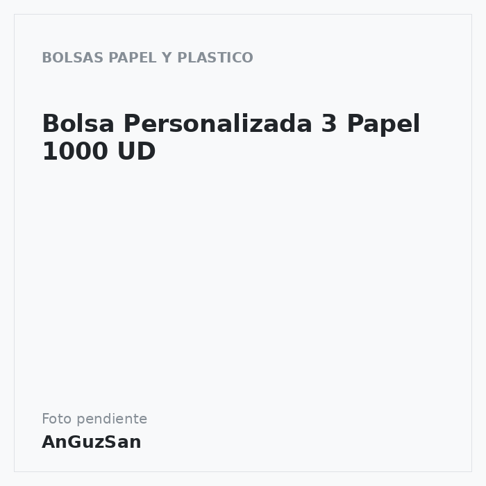 Bolsa Personalizada 3 Papel 1000 UD · Vifra