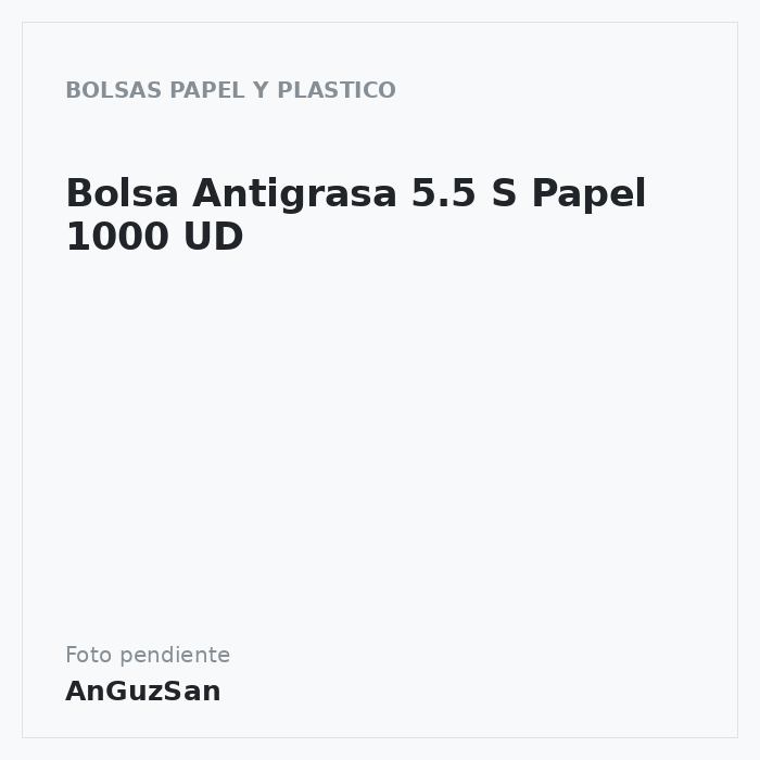 Bolsa Antigrasa 5.5 S Papel 1000 UD · Vifra