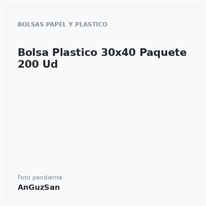 Bolsa Plastico 30x40 Paquete 200 Ud · Vifra