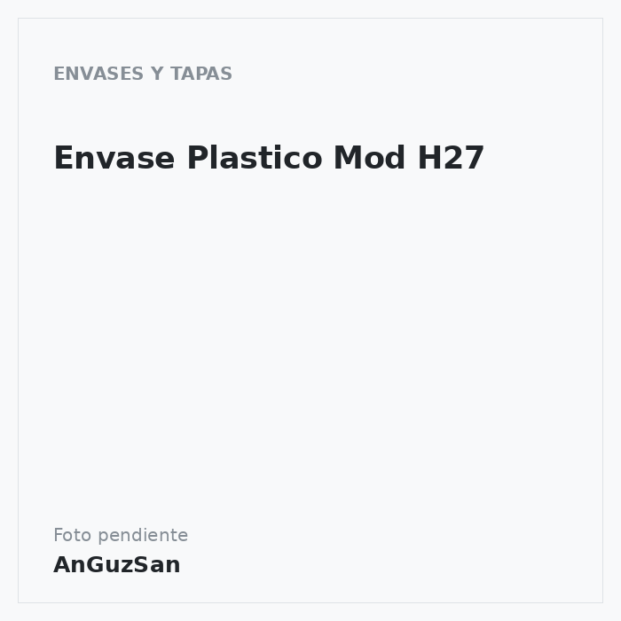 Envase Plastico Mod H27 · Vifra
