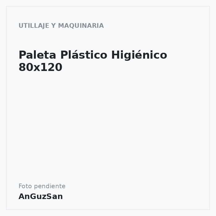 Paleta Plástico Higiénico 80x120 · Vifra