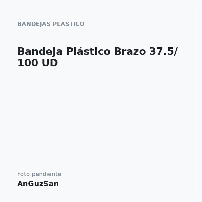Bandeja Plástico Brazo 37.5/ 100 UD · 100 unidades · Aceman