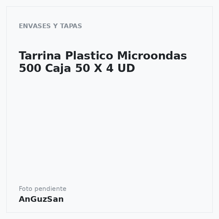 Tarrina Plastico Microondas 500 Caja 50 X 4 UD · Aceman