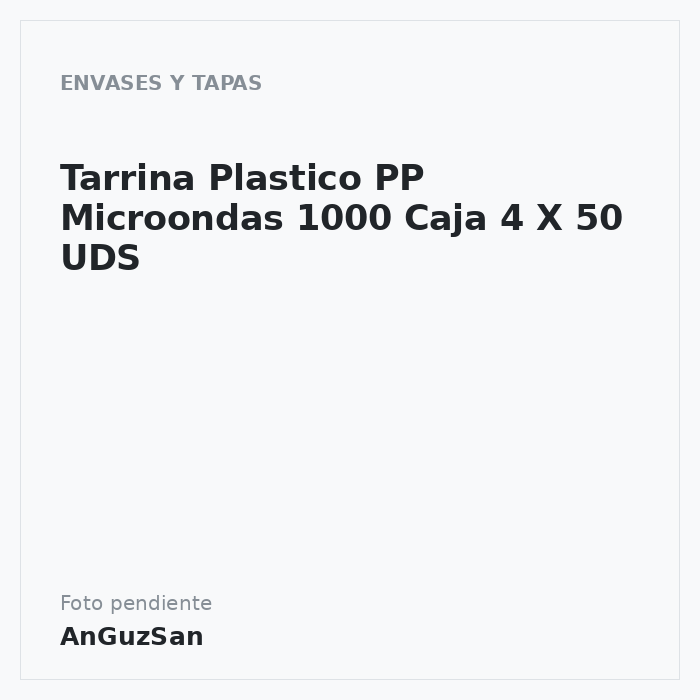 Tarrina Plastico PP Microondas 1000 Caja 4 X 50 UDS · Aceman
