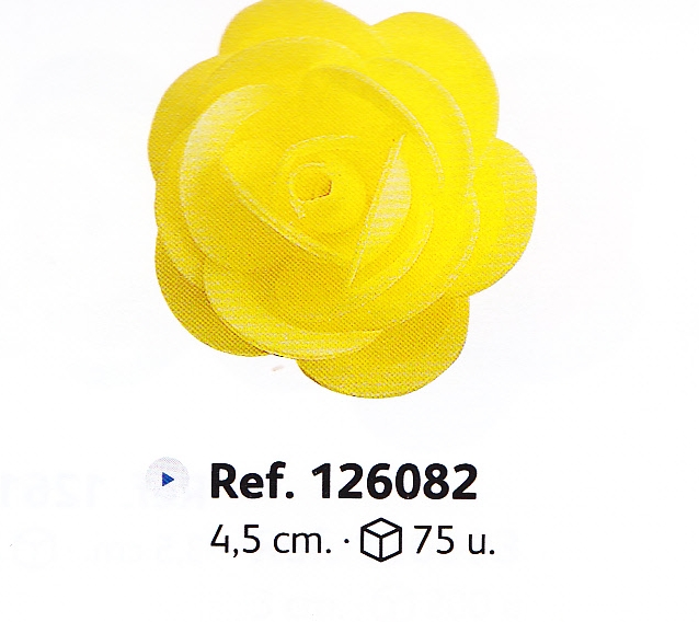 126082 Rosa Amarilla sin hoja 4.5 CM C/ de 75 Ud · Dekora
