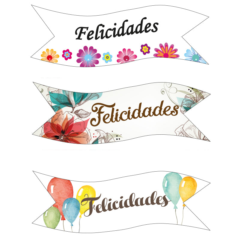 135111 Bandera Oblea Felicidades Bolsa 24 UD · Dekora