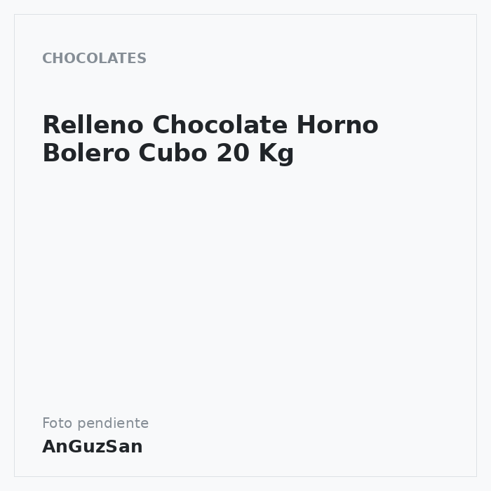 Relleno Chocolate Horno Bolero  Cubo 20 Kg · 20 unidades · Master Martini