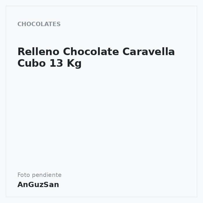 Relleno Chocolate Caravella  Cubo 13 Kg · 13 unidades · Martini