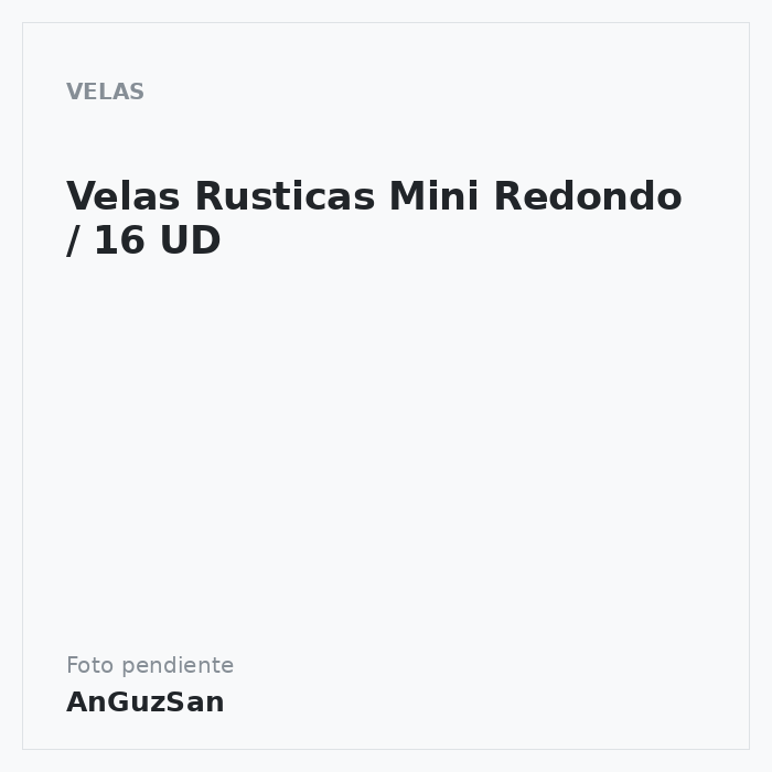 Velas Rusticas Mini Redondo / 16 UD · Dekora