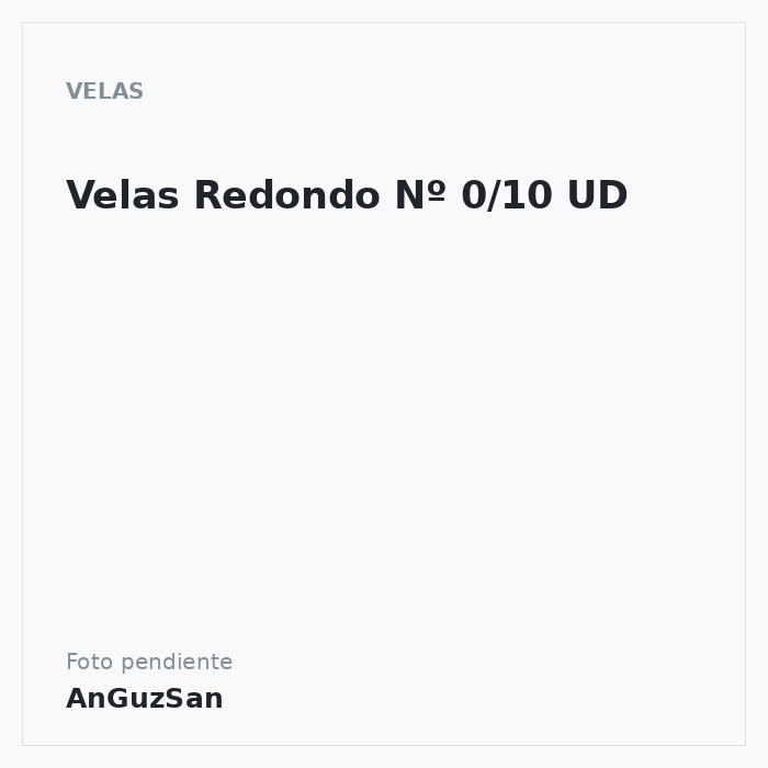 Velas Redondo Nº 0/10 UD · Dekora