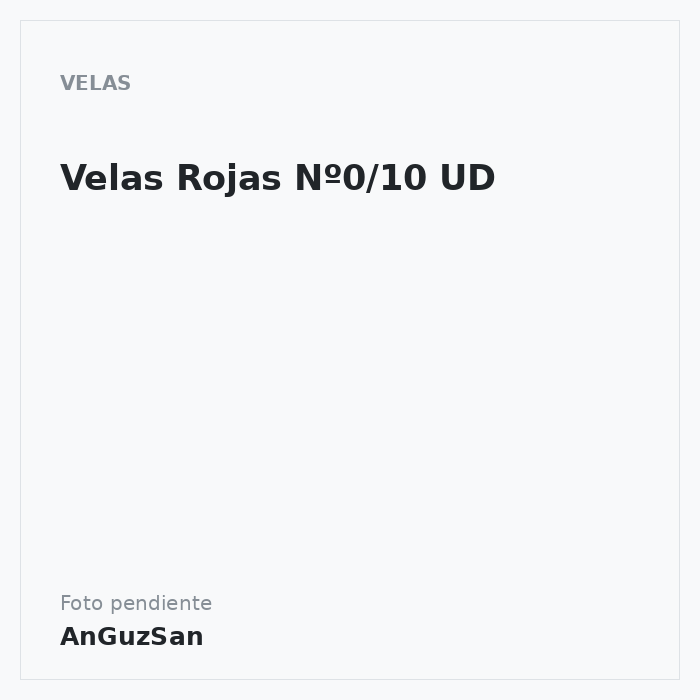 Velas Rojas Nº0/10 UD · Dekora
