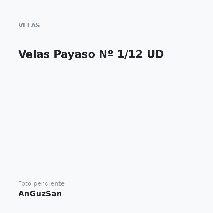 Velas Payaso Nº 1/12 UD · 12 unidades · Artipas