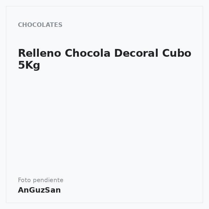 Relleno Chocola Decoral  Cubo 5Kg · Cremico