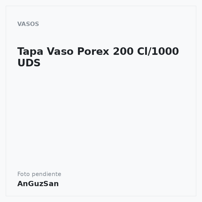 Tapa Vaso Porex 200 Cl/1000 UDS · Konny