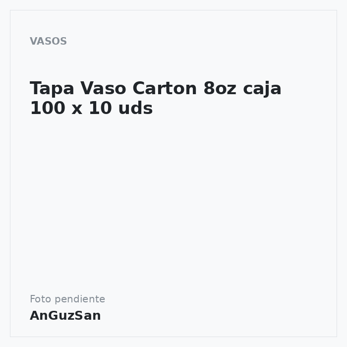 Tapa Vaso Carton 8oz caja 100 x 10 uds · kinny