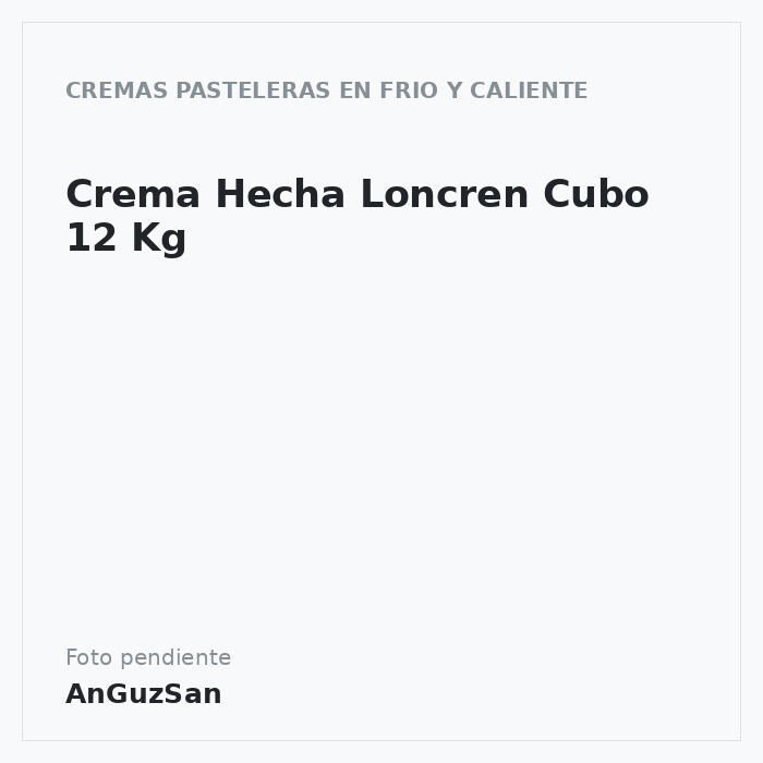 Crema  Hecha Loncren Cubo 12 Kg · 12 unidades · Zeelandia